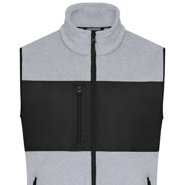 James and Nicholson James and Nicholson Men's Contrast Fleece Gilet in Light Grey - 2