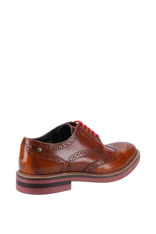 Base London Base London Men's Woburn Hi-Shine Brogue Shoe in Tan - 2