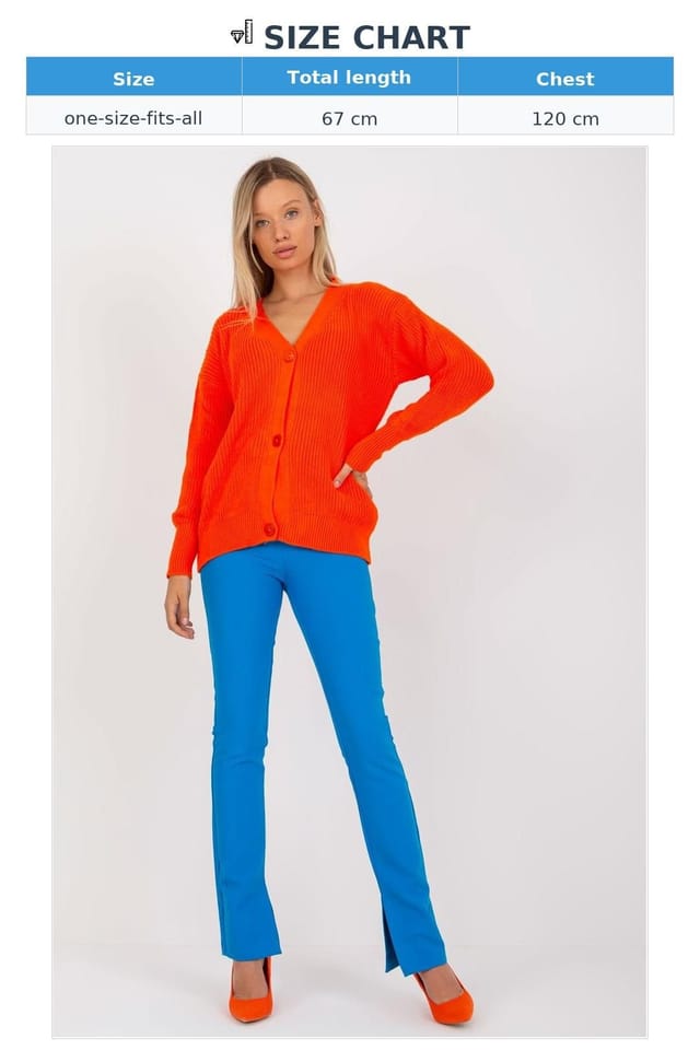 Love Lace Love Lace Women's Button Closure Long Sleeve Cardigan Sweater in Orange - 3