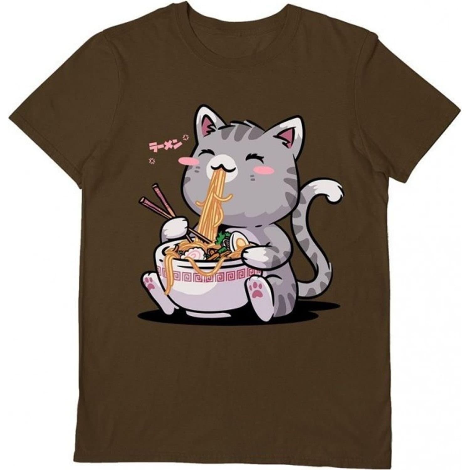 Vo Maria Vo Maria Men's Kawaii Neko Cat T-Shirt in Brown