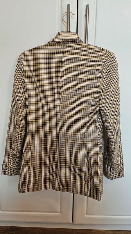 Never Fully Dressed Mustard Check Blazer – Size UK 6