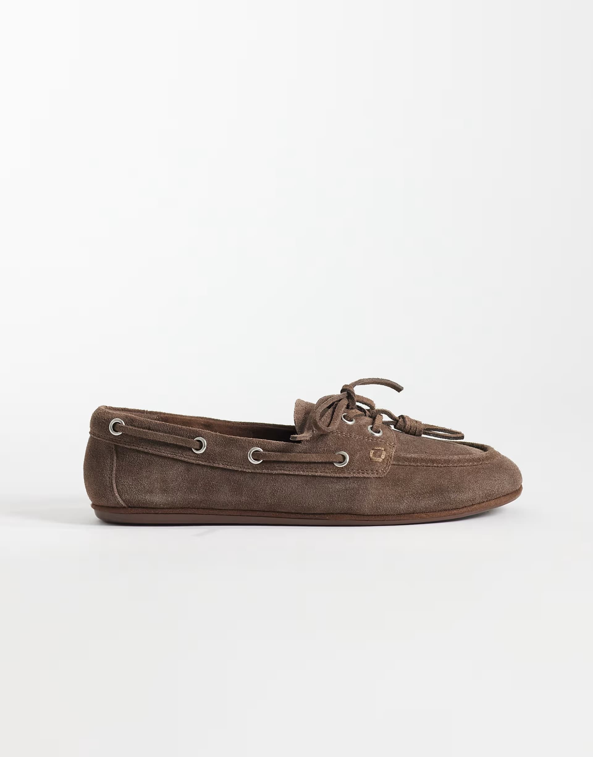 ASOS Mango leather boat shoe in brown