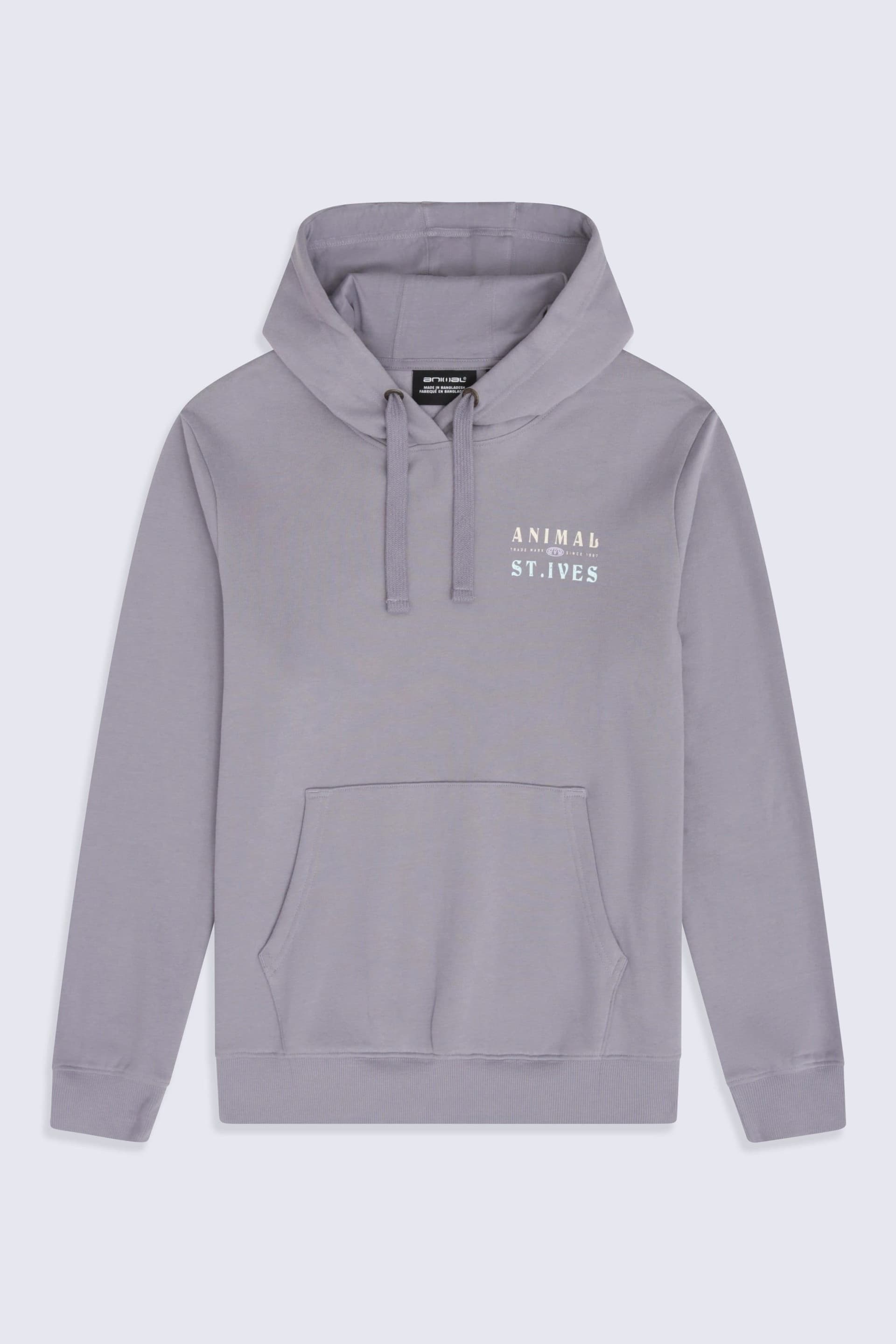 Animal Animal Women's 'Maya' St Ives Print Soft Cotton Lightweight Relaxed Casual Hoodie in Blue