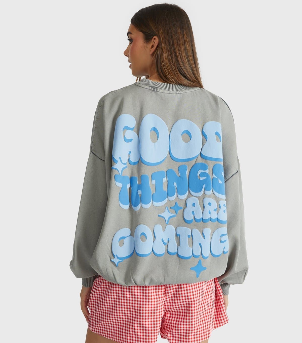 Skinnydip Women's Grey Good Things Are Coming Printed Sweatshirt Skinnydip New Look