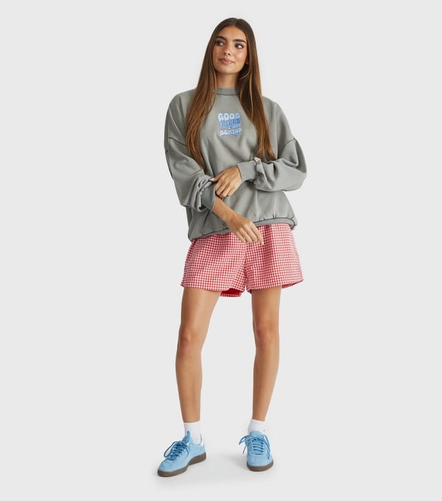 Skinnydip Women's Grey Good Things Are Coming Printed Sweatshirt Skinnydip New Look - 3