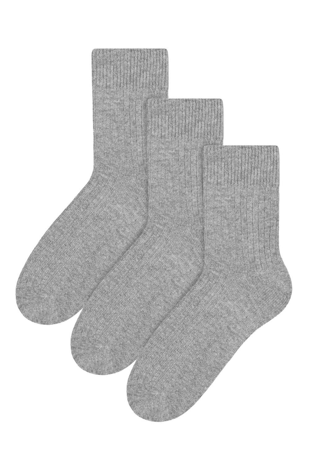 Steven Steven Men's 3 Pack Warm Wool Dress Socks in Light Grey