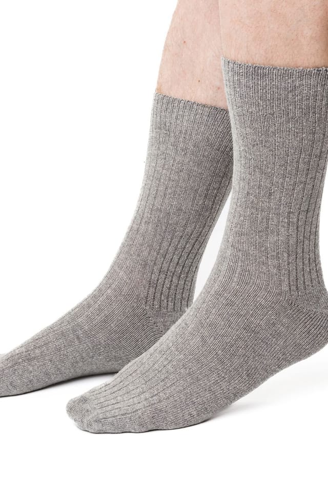 Steven Steven Men's 3 Pack Warm Wool Dress Socks in Light Grey - 3