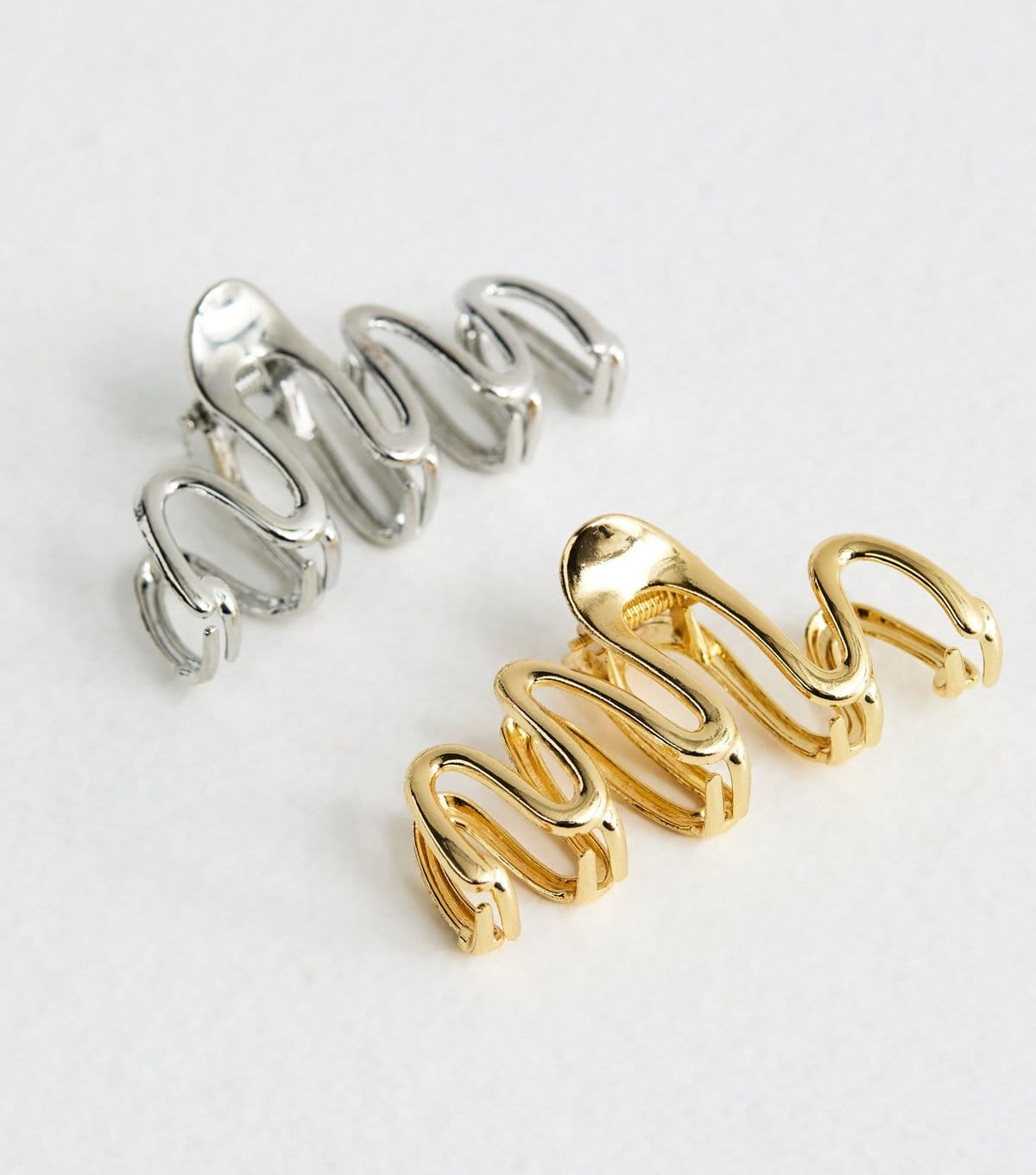 New Look Pack Of 2 Gold and Silver Wiggly Hair Clips New Look - 1