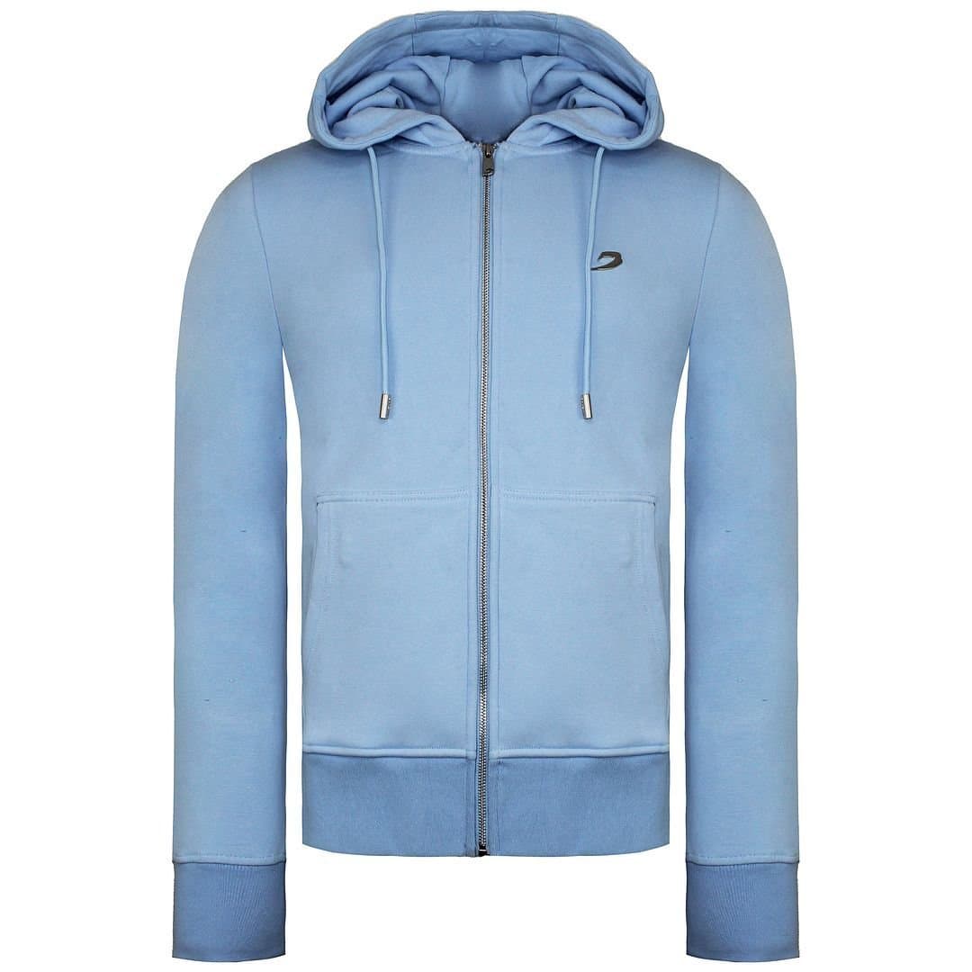BoxRaw BoxRaw Men's Blue Cotton Zip Up Track Jacket