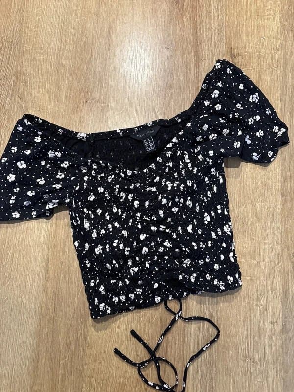 New Look New Look Floral Ruched Crop Top