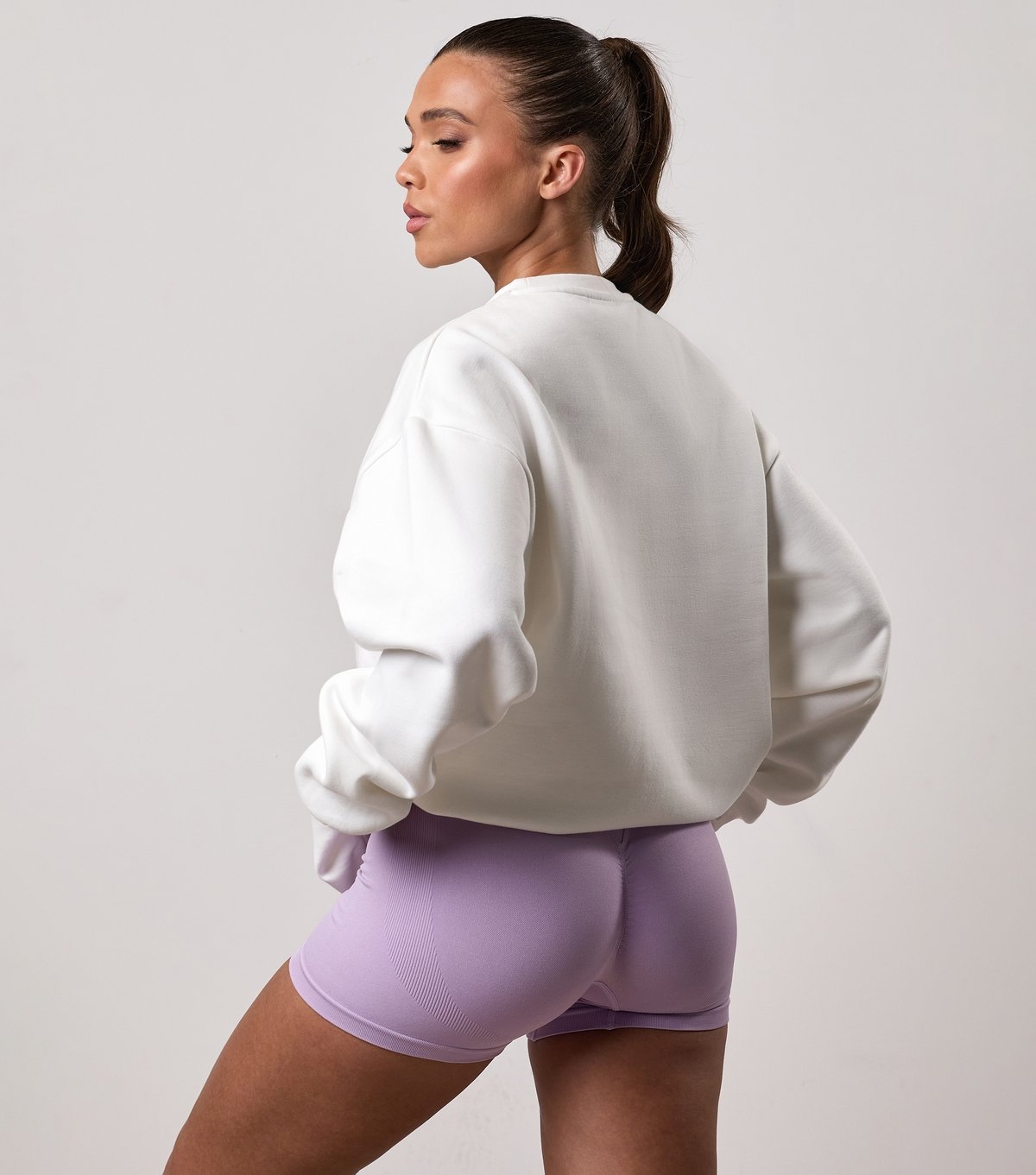 Gym King Women's Cream GKW Oversized Crew Neck Sweatshirt Gym King New Look - 3