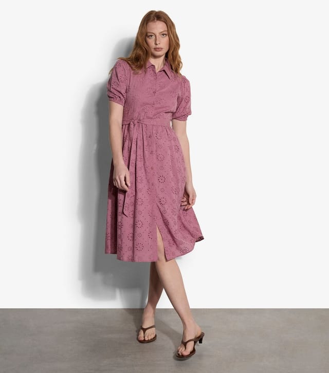 Apricot Women's Light Burgundy Broderie Shirt Dress Apricot New Look - 2