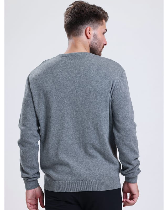 Alse Studio Alse Studio Men's Premium Quality 100% Cotton Crew Neck Long Sleeve Jumper in Charcoal - 3