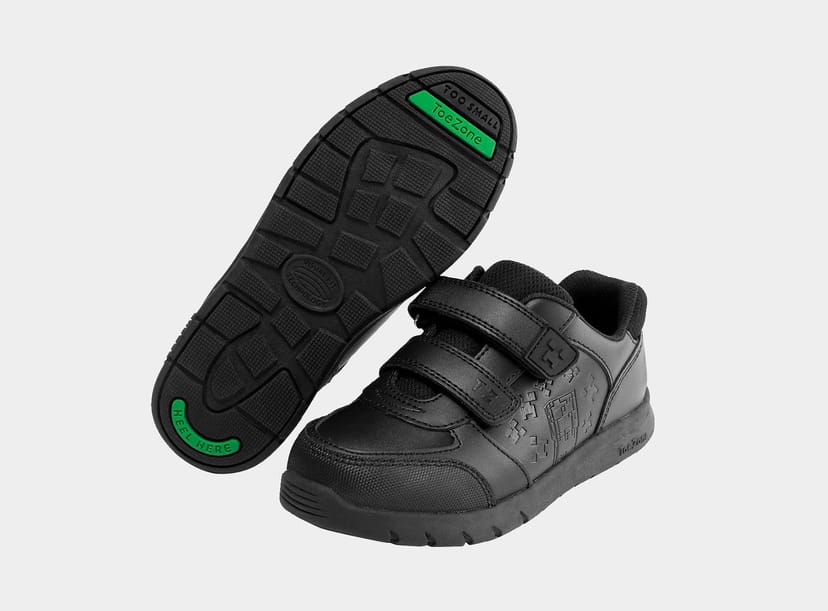 ToeZone ToeZone Men's Black Minecraft Rip Tape School Shoe - 1