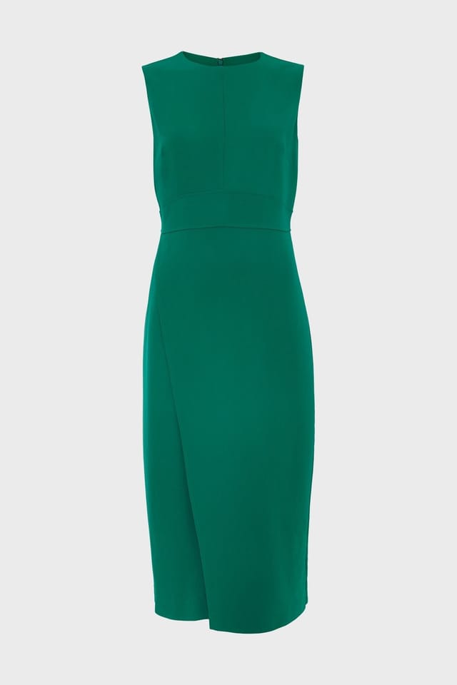Hobbs London Hobbs London Women's Maura Cinched Waist Midi Dress in Emerald - 2