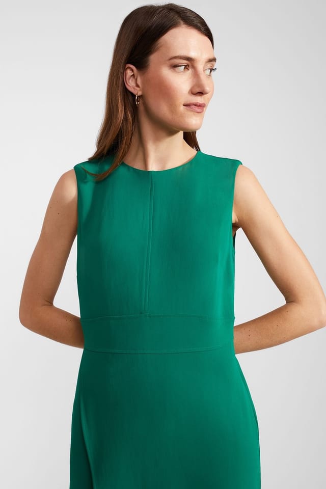 Hobbs London Hobbs London Women's Maura Cinched Waist Midi Dress in Emerald - 3