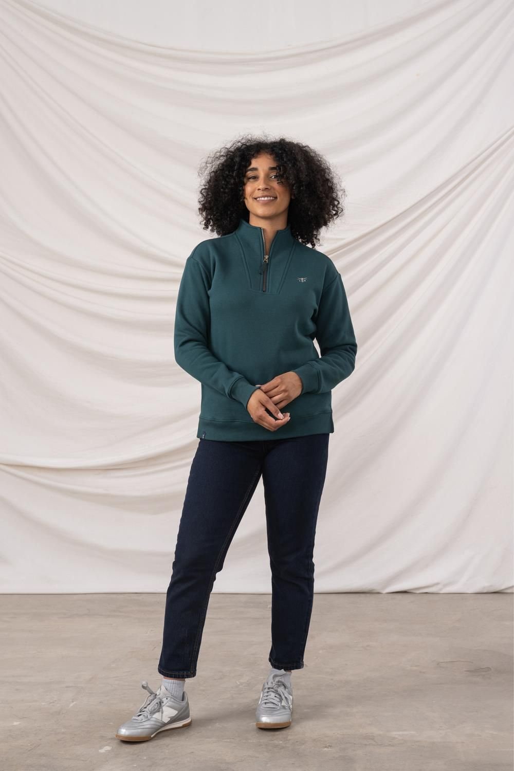 Lighthouse Clothing Lighthouse Clothing Women's Coral Cotton Rich Brushed Jersey in Dark Green - 2