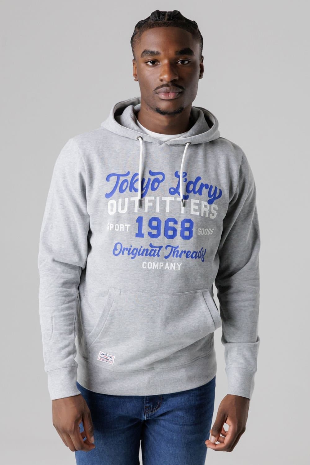 Tokyo Laundry Tokyo Laundry Men's Cotton Blend Drawcord Hoody in Light Grey