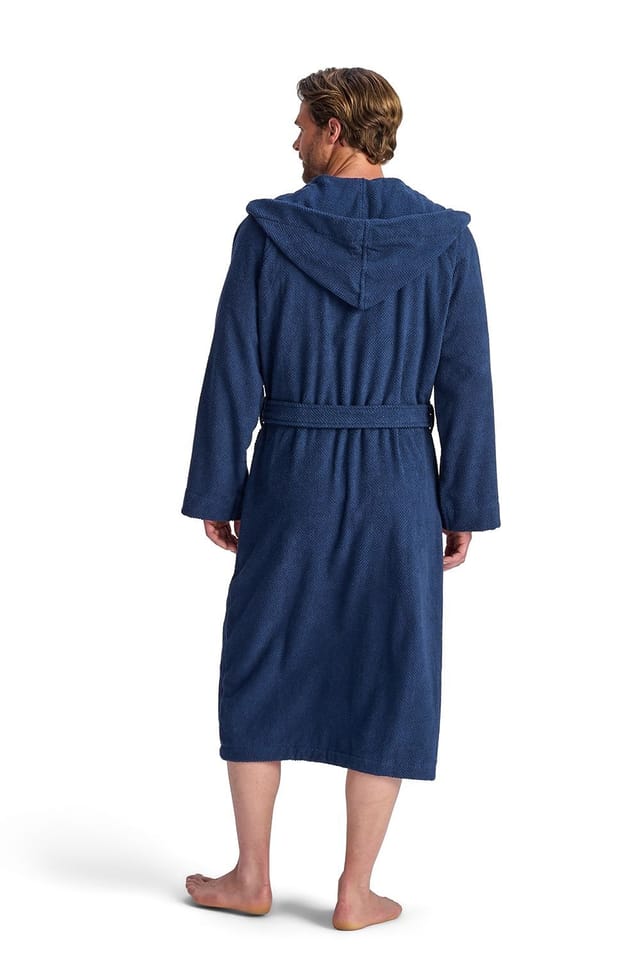 Christy CHRISTY Men's 'Brixton' 100% Cotton Textured Hooded Bath Robe in Midnight - 2