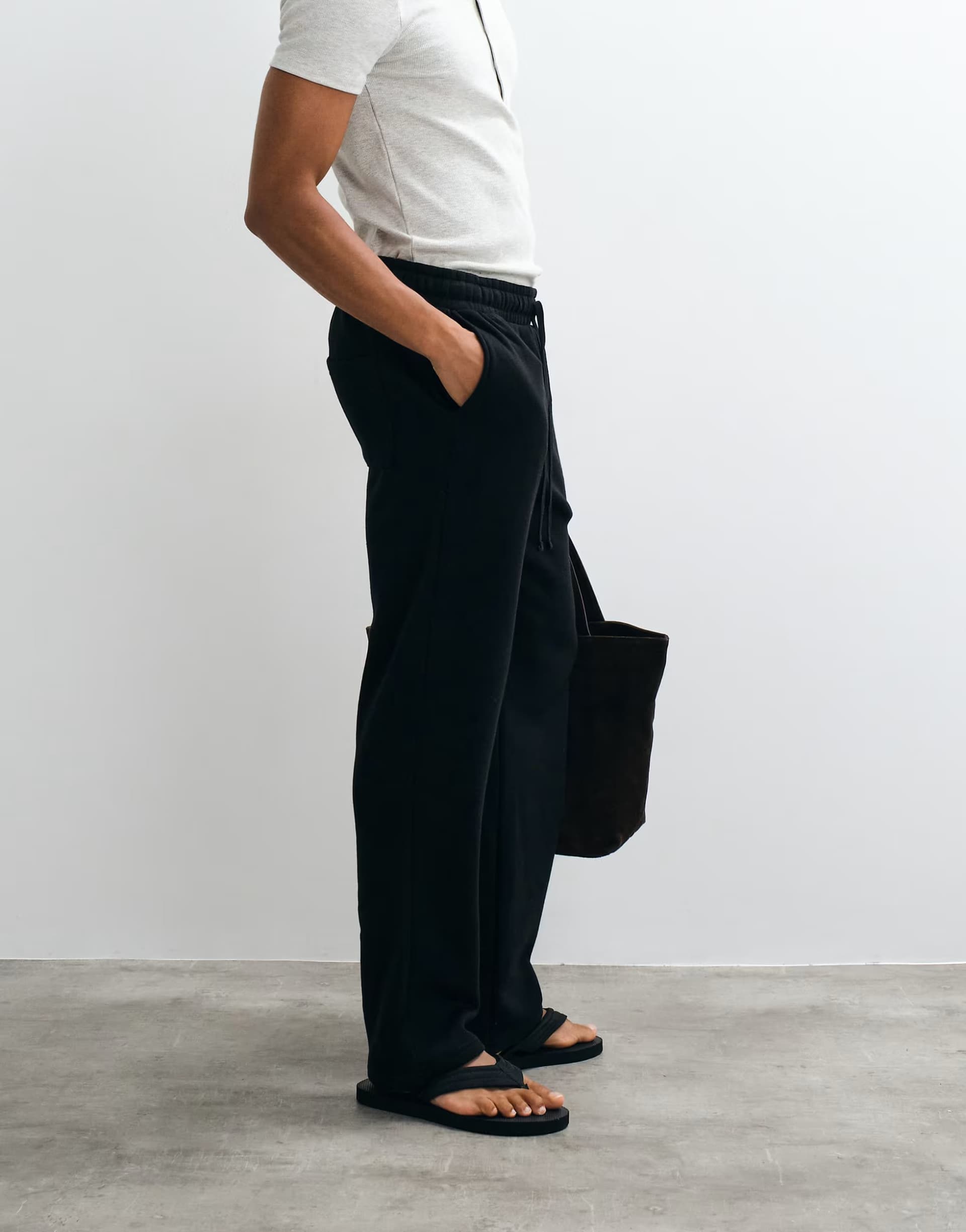ASOS Cotton On relaxed track pant in black