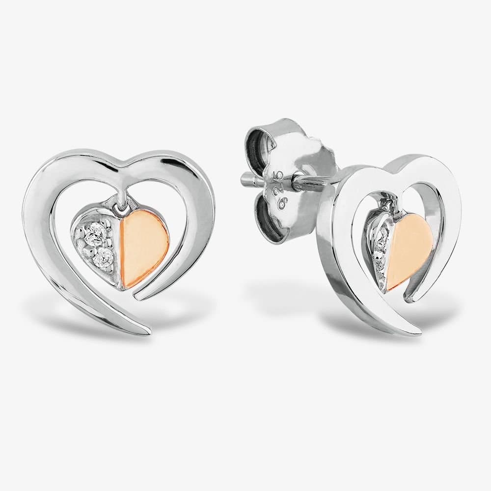 Rosa Lea Rosa Lea Silver Floating Heart Stud Earrings