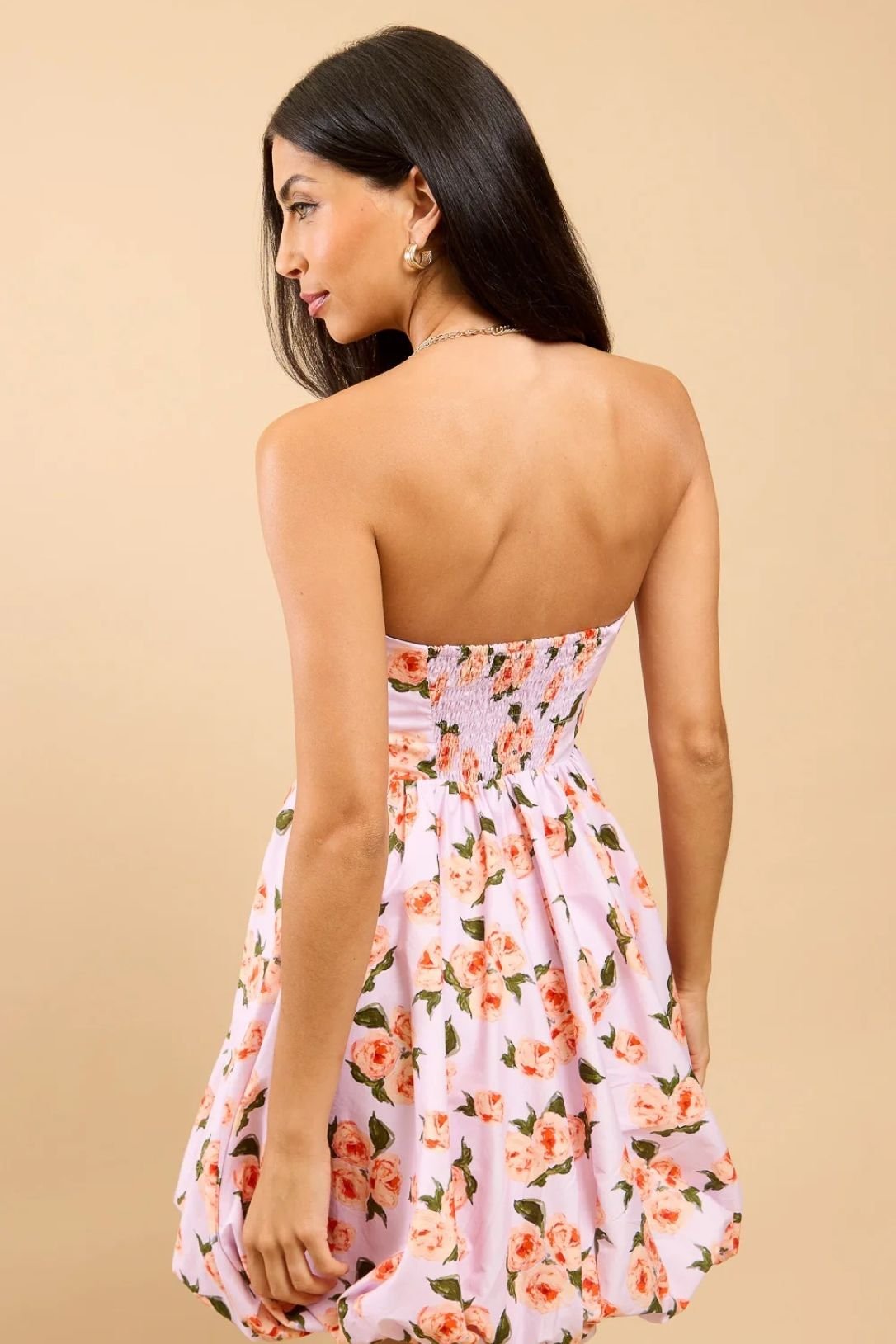 Little Mistress Little Mistress Women's Lilac Floral Print Bandeau Mini Dress - 2