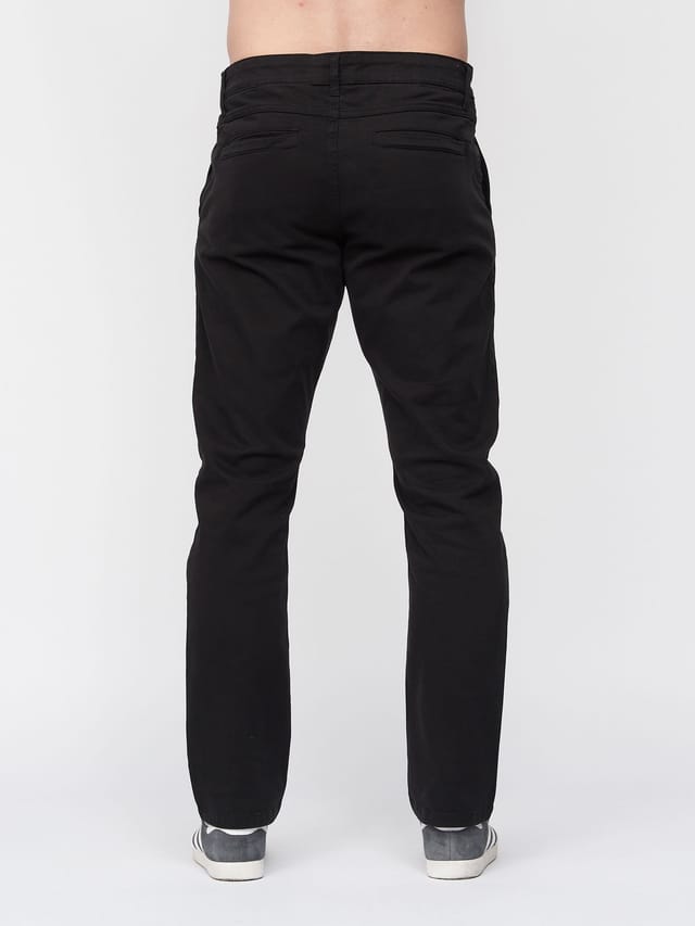 Duck&Cover Duck&Cover Moretor Men's Slim-Fit Lightweight Stretch Canvas Chinos with Secure Penny Pocket in Black - 3