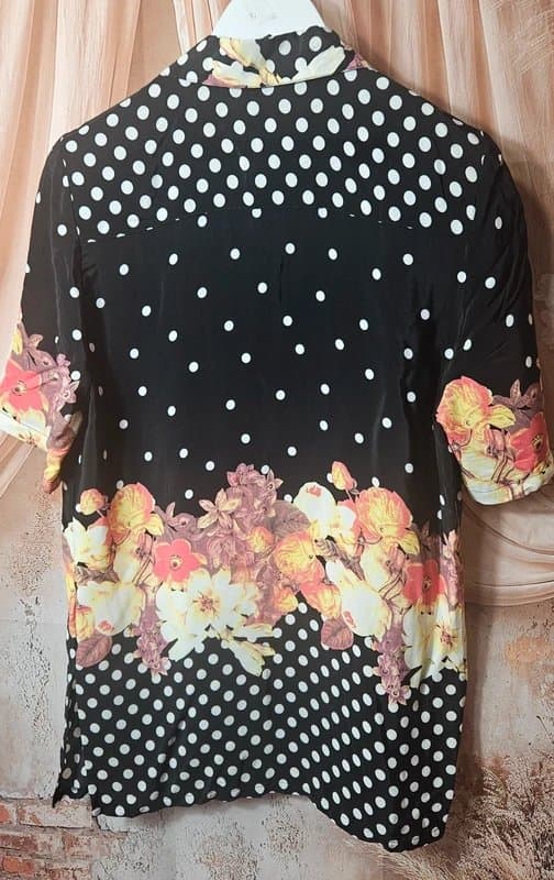 Yessica Yessica vintage 80s polka floral blouse small