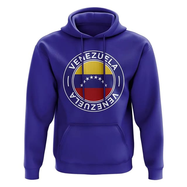 Venezuela Venezuela Men's Personalised Football Badge Hoodie Royal in Blue - 2