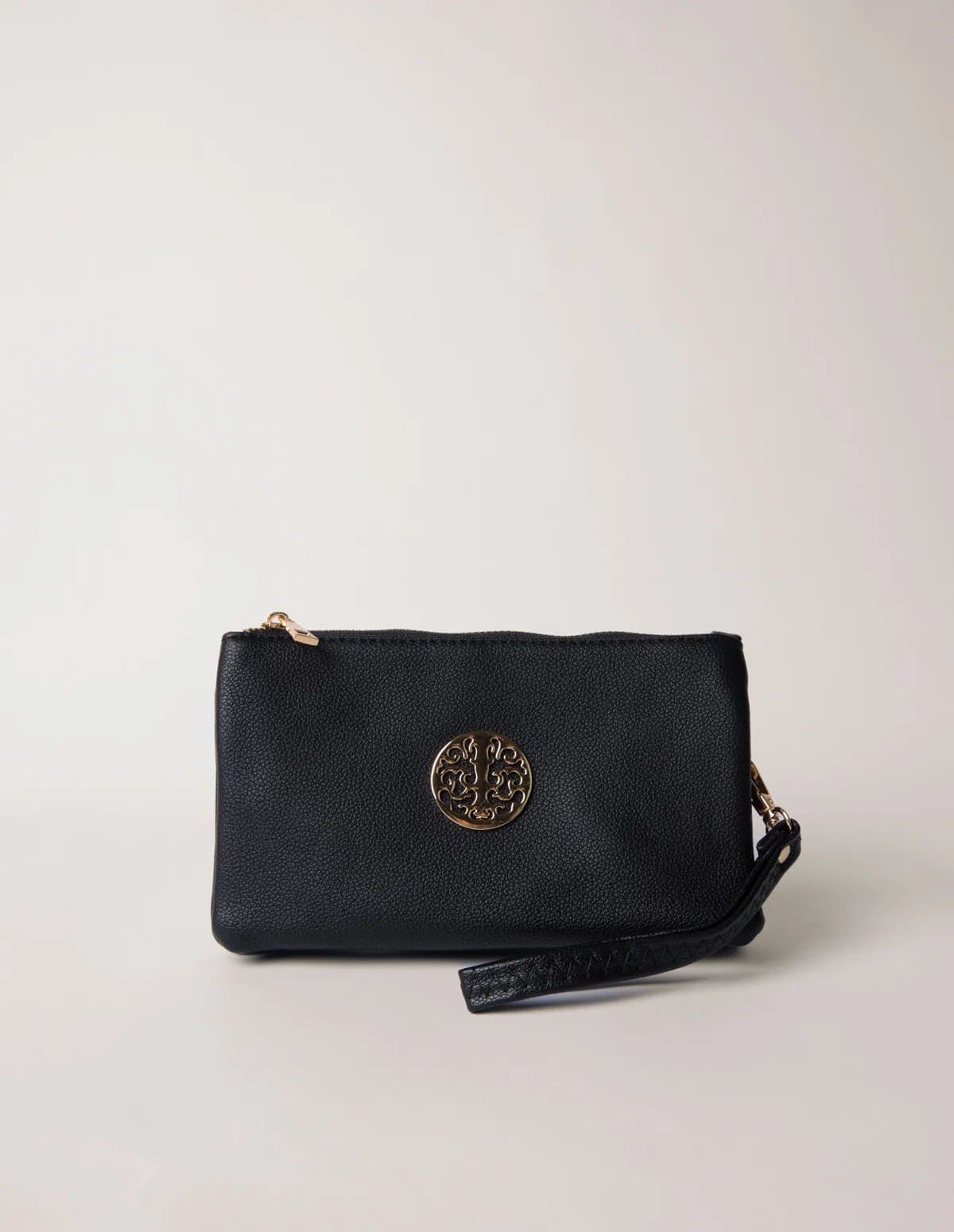 Blue Vanilla Detailed Zip Up Purse With Detachable Strap