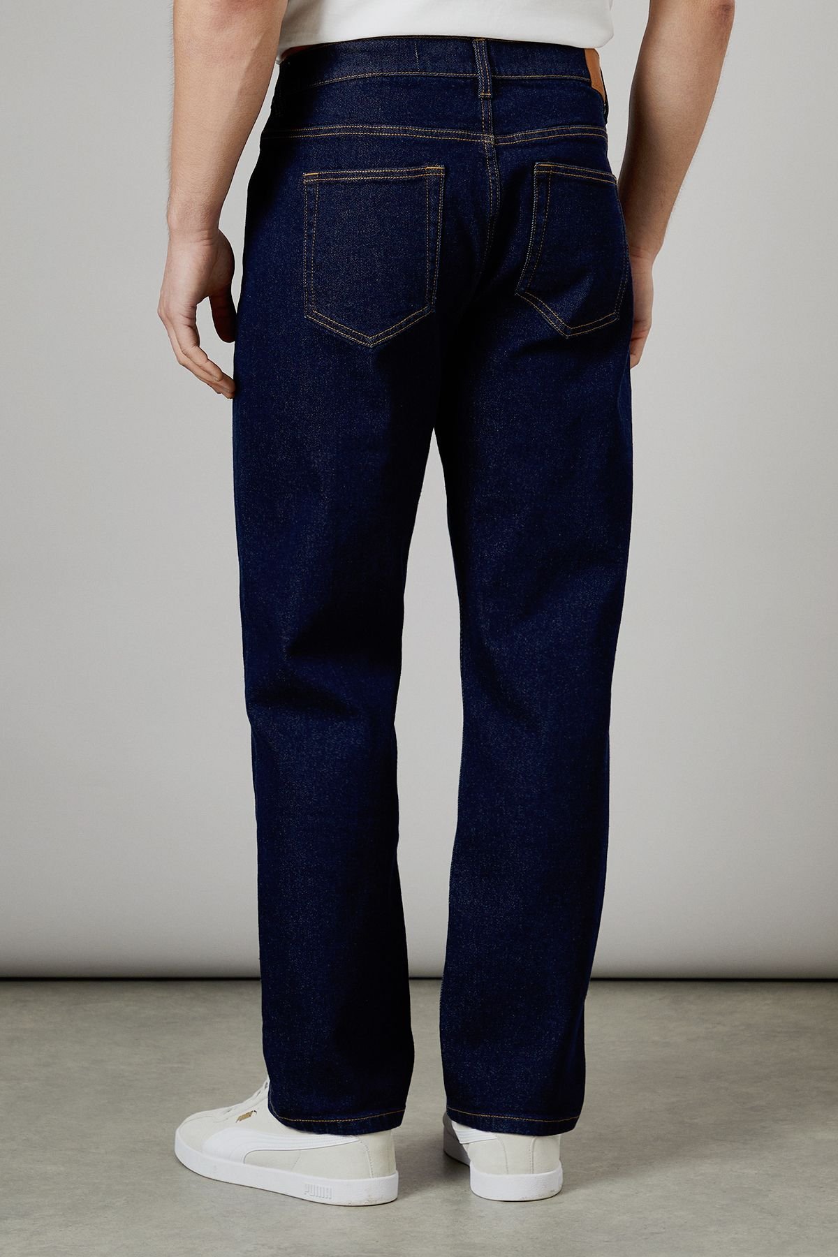 Maine Maine Men's Rinse Wash Premium Stretch Straight Fit Jeans in Dark Blue - 4