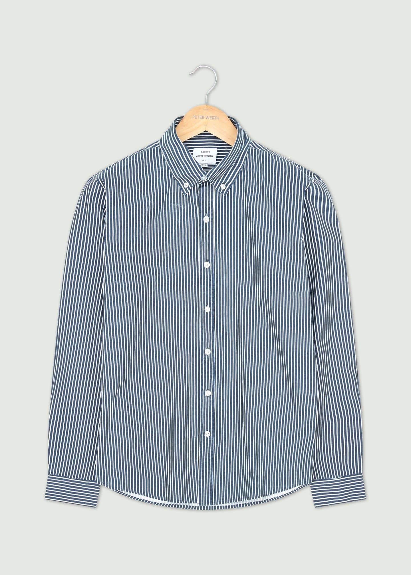 Peter Werth Peter Werth Men's Pinnacle Long Sleeve Shirt in Navy & White