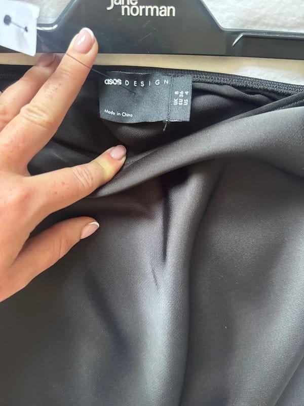 ASOS Design Black Satin Midi Skirt