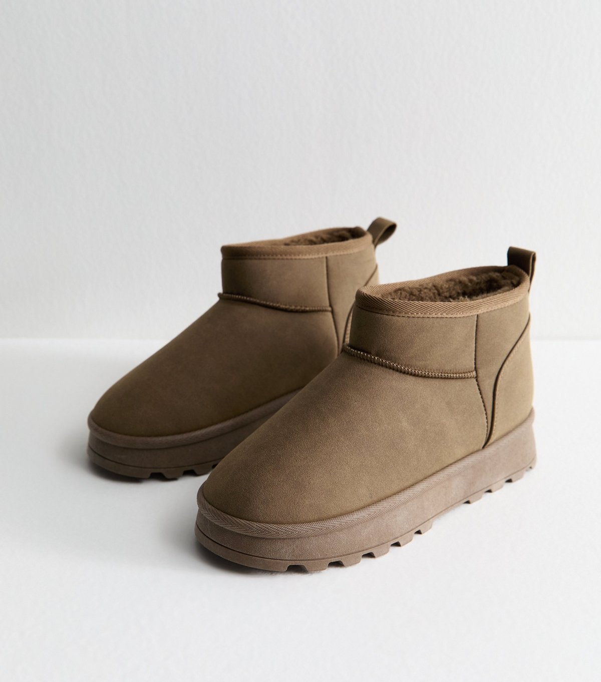 New Look Women's Light Brown Faux Suede Lined Ankle Boots Vegan New Look - 3