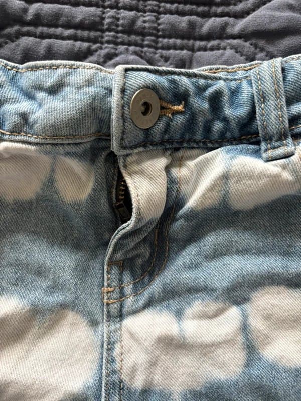 F&F F&F Girls Denim Shorts Age 7-8 Years Tie-Dye Bleached Frayed Hem Denim Collection