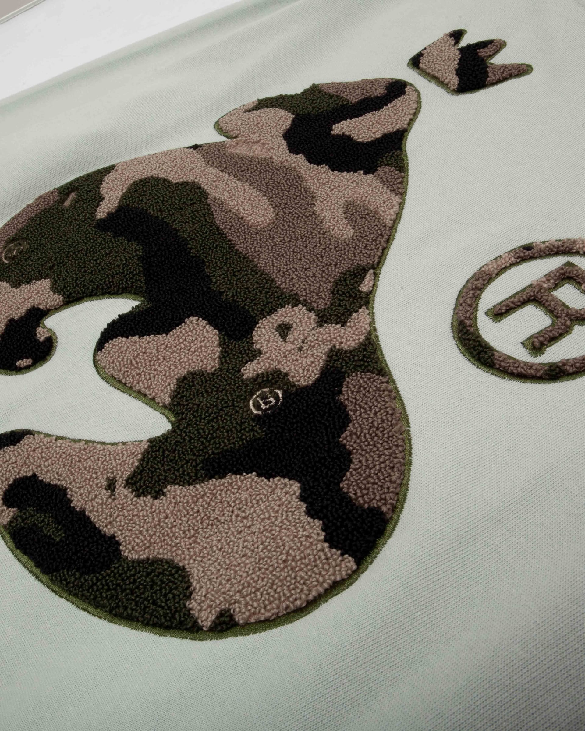 Money Money Chop Sig Camo Men's Classic 100% Cotton Single Jersey Crew Sweat - Regular Fit with Ribbed Collar & Cuffs in Baby Blue - 4