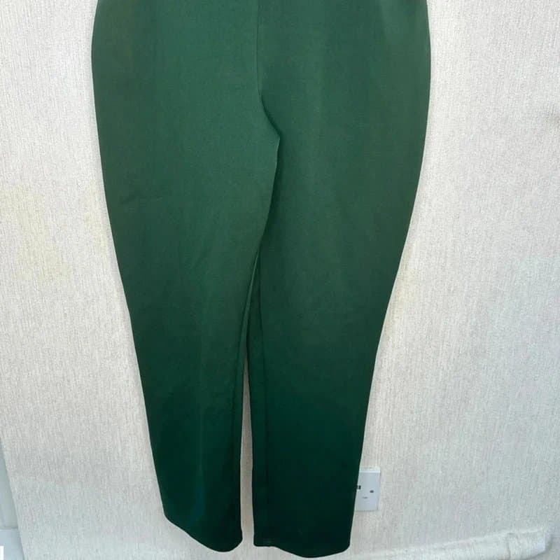 ASOS Asos design Jumpsuit Women size 12 dark green Belted fallen shoulder scuba
