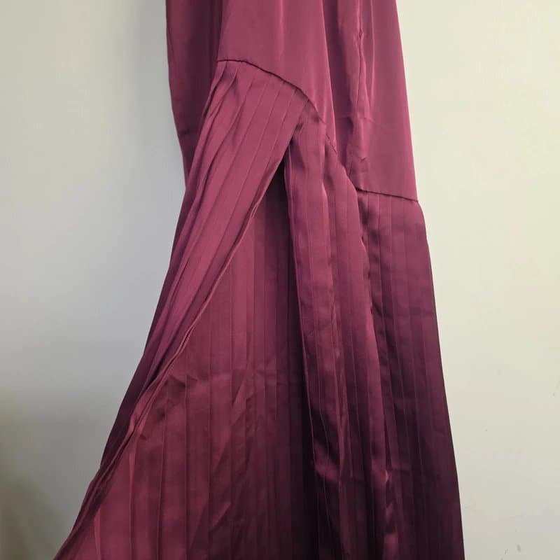 Club L London club l london sansa pink satin cross halter neck plisse maxi dress Size 8