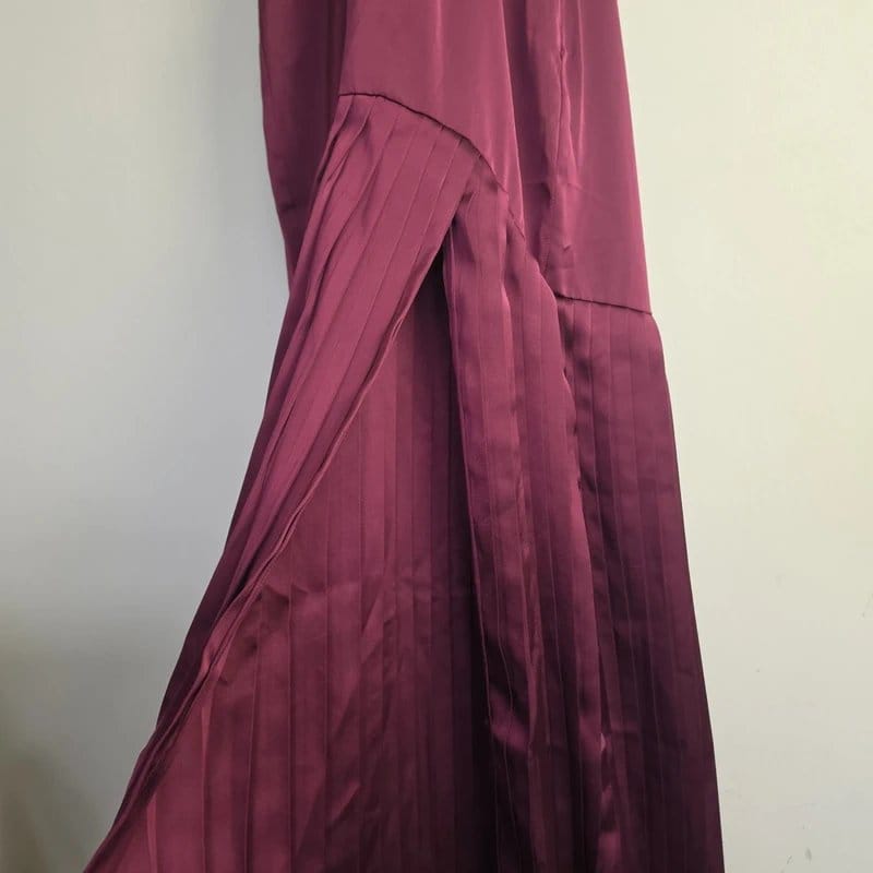 Club L London club l london sansa pink satin cross halter neck plisse maxi dress Size 8 - 1