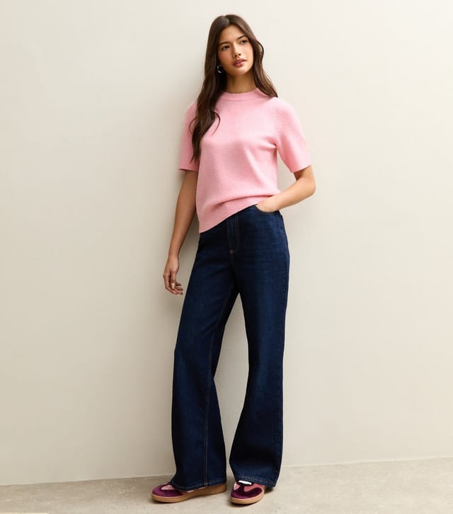 New Look Women's Pink Short Sleeve Midweight Knit T-Shirt New Look - 2