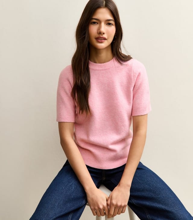 New Look Women's Pink Short Sleeve Midweight Knit T-Shirt New Look - 3