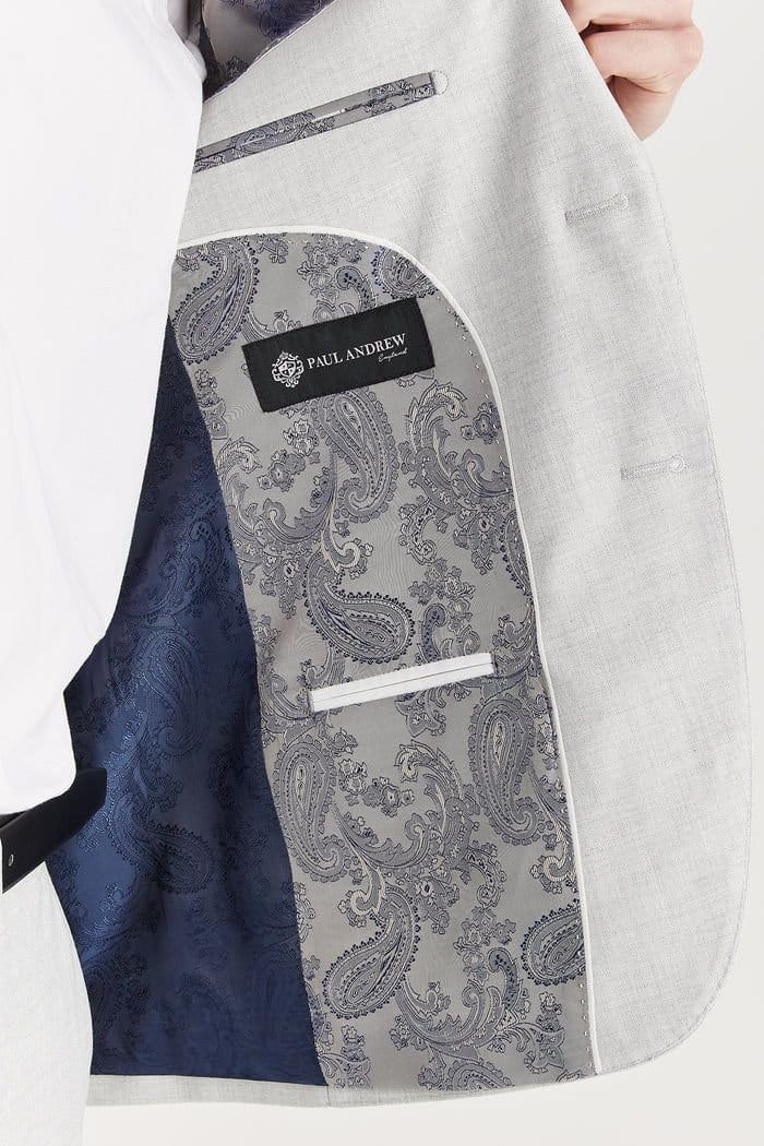 Paul Andrew Paul Andrew Men's Belmont 3 Piece Suit Classic Stitch Lapel Wedding Summer Prom in Silver - 4