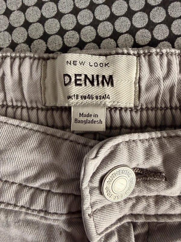 New Look New Look Grey Cargo Jogger Jeans Utility Tapered Denim Trousers UK 18