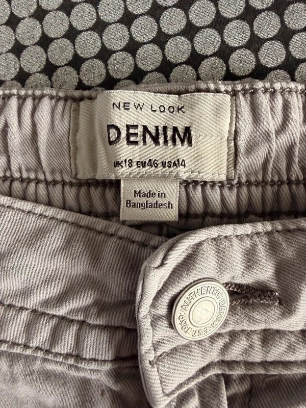New Look Grey Denim Cargo Jogger Jeans UK 18