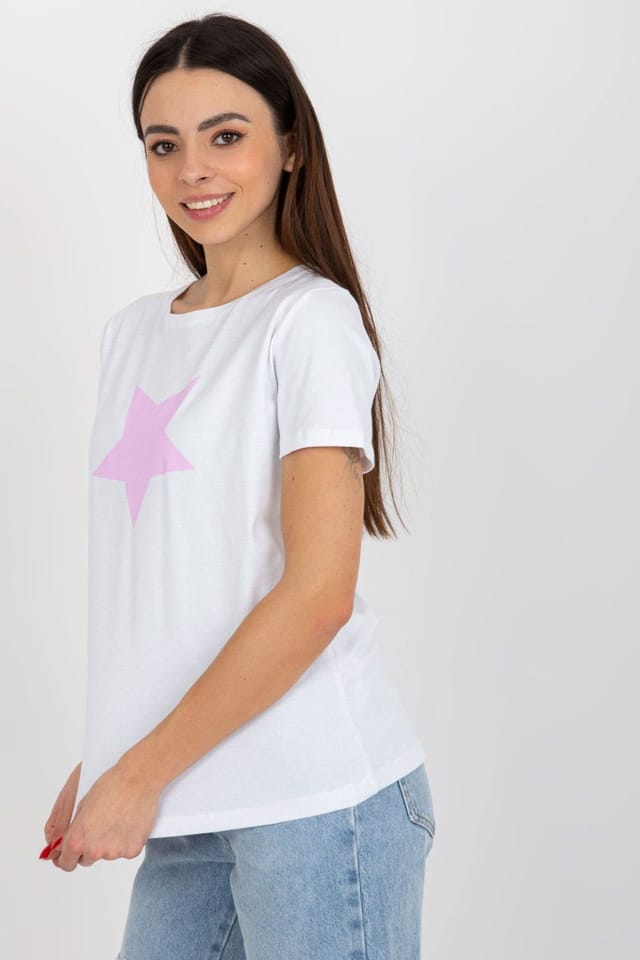 Love Lace Love Lace Women's Short Sleeve Round Neck T-Shirt Print in White - 3