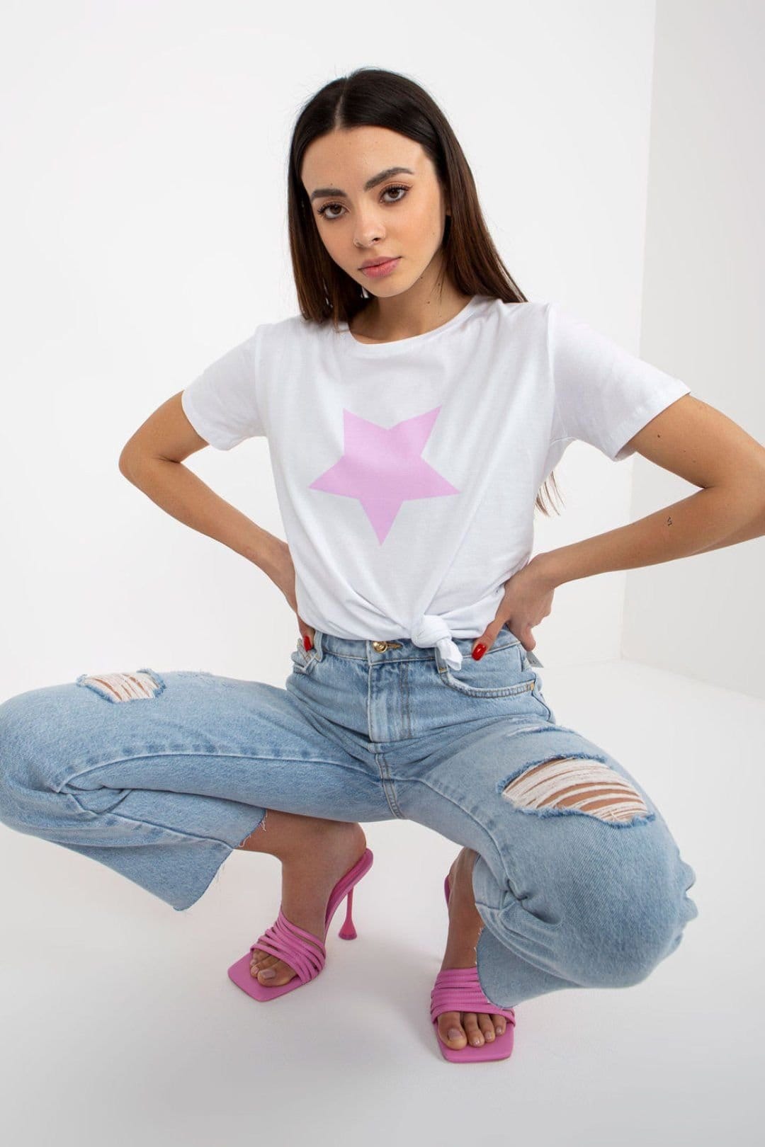 Love Lace Love Lace Women's Short Sleeve Round Neck T-Shirt Print in White - 4