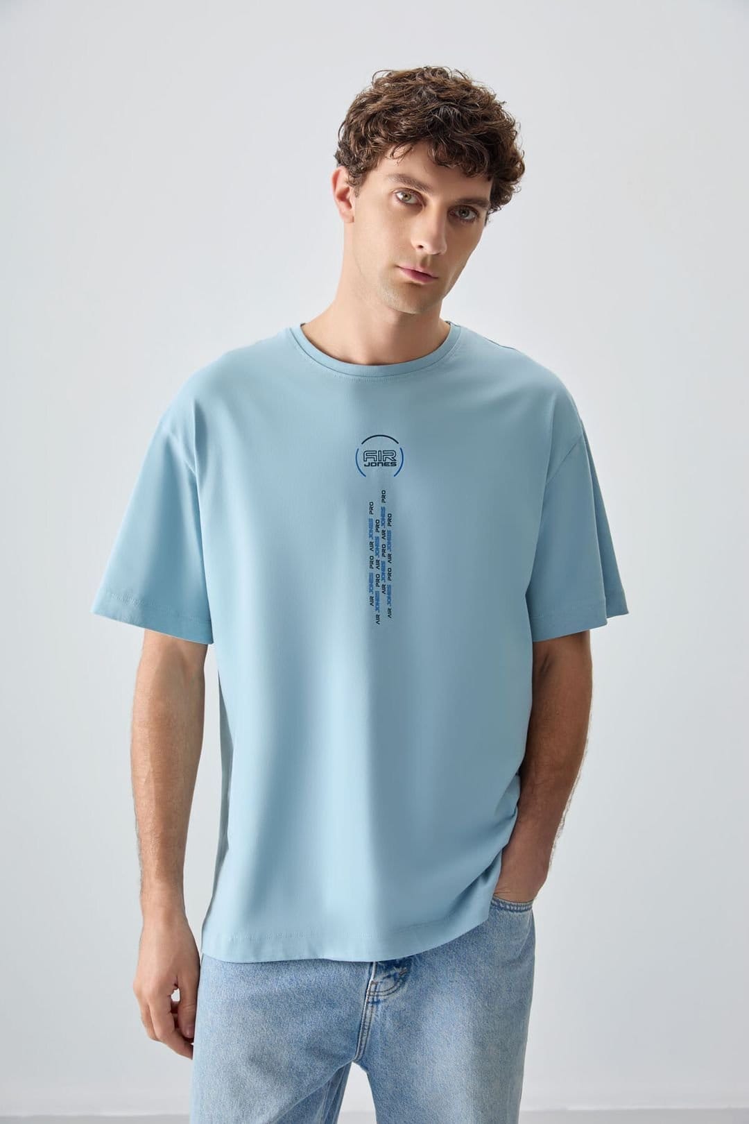 Tommy Life Men's Oversized Cotton Text Print Crew Neck T-Shirt
