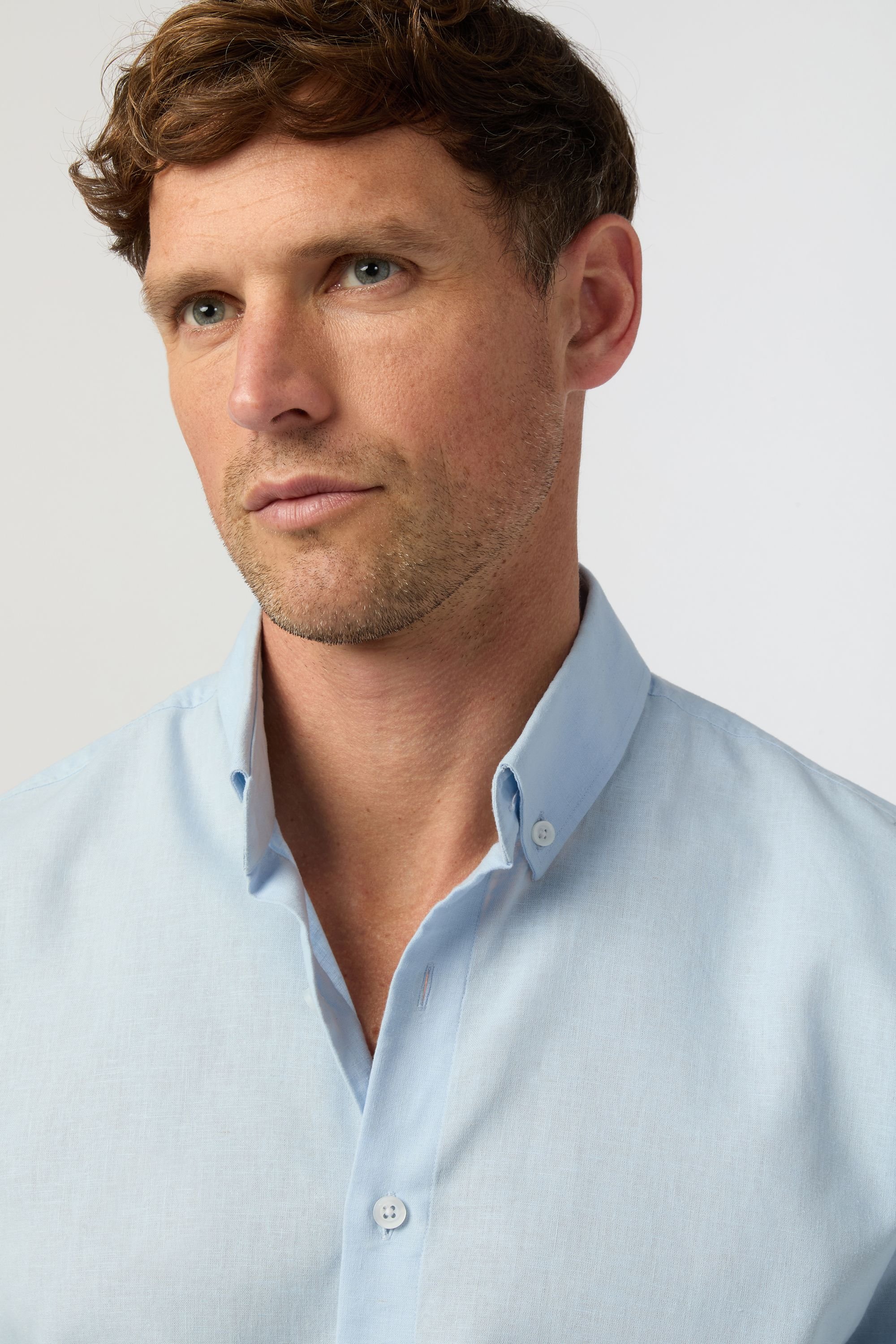 Melka Melka Men's Linen Shirt in Blue - 3