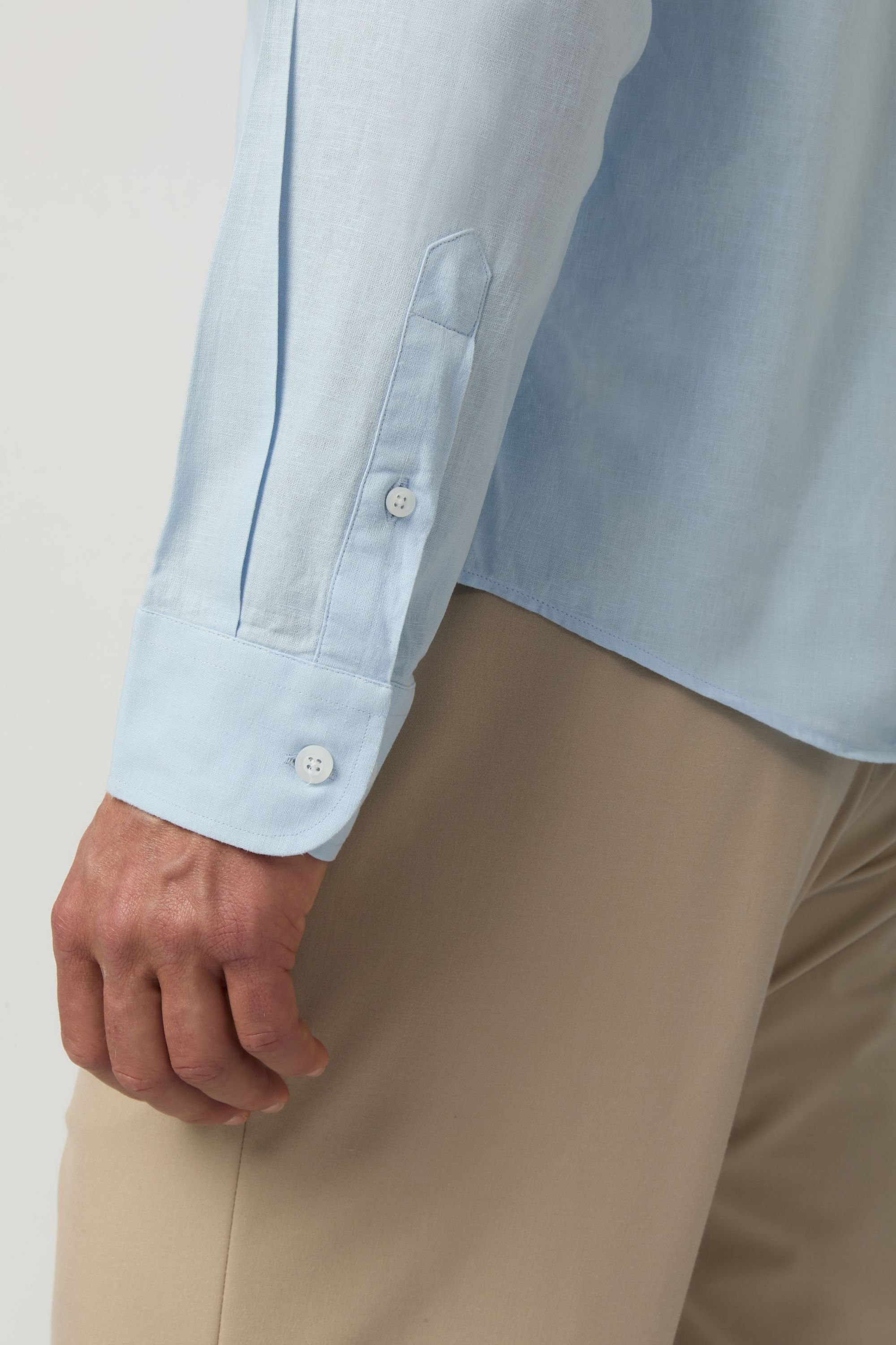 Melka Melka Men's Linen Shirt in Blue - 4