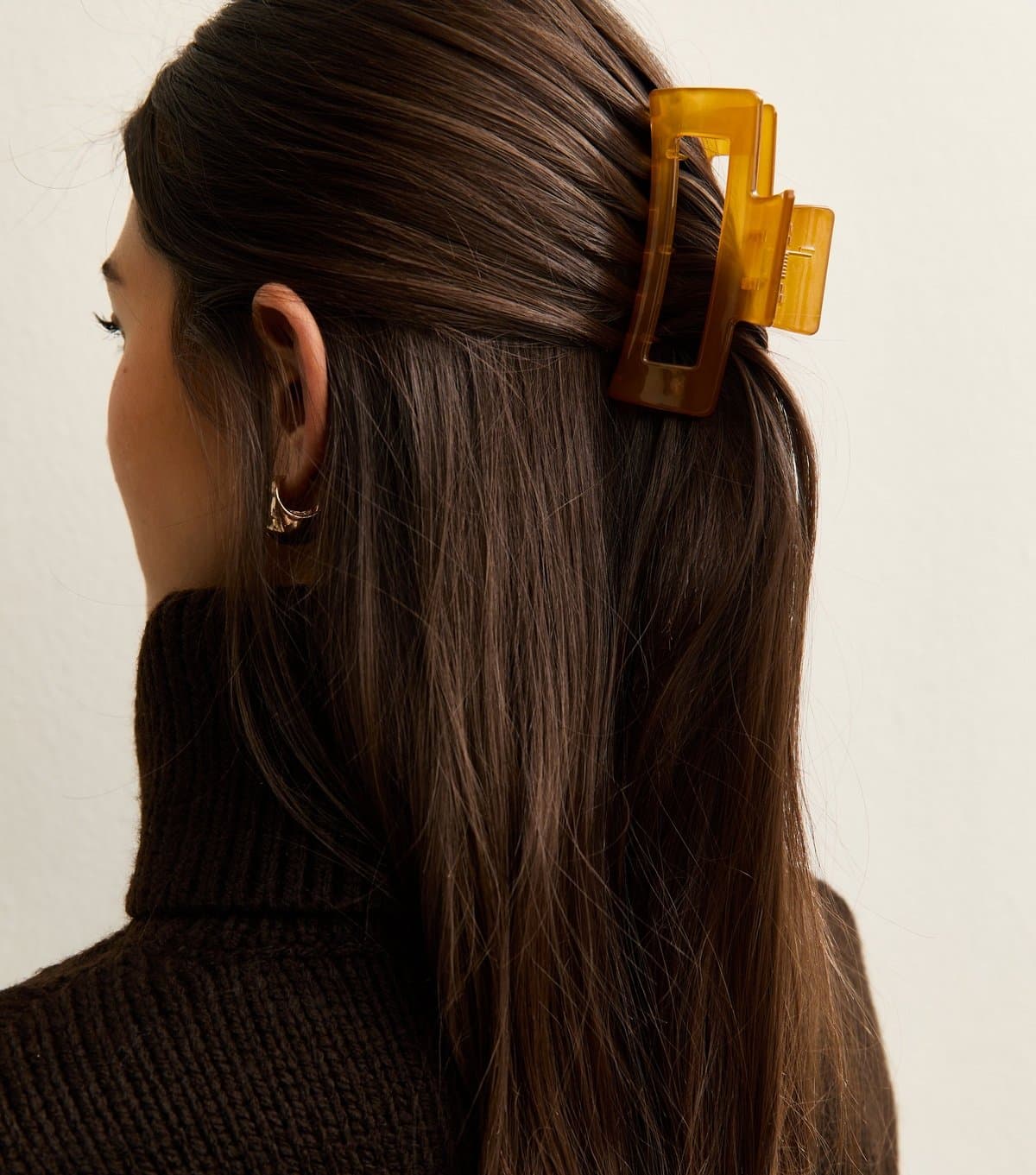 New Look Brown Translucent Rectangle Bulldog Clip New Look